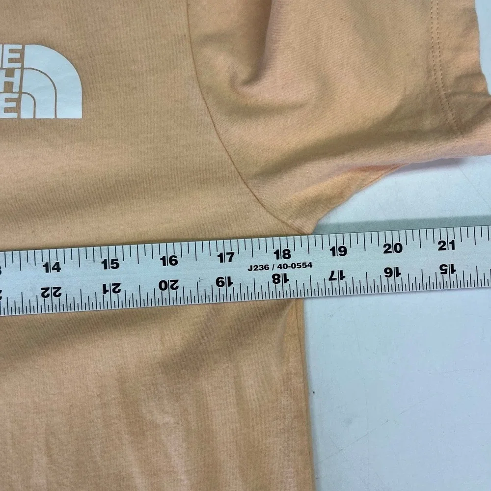 The North Face Mens Peach Graphic Short Sleeve T-Shirt Blue Box Logo Size‎ S